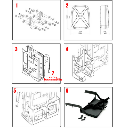 Hooks,Backpack,LTV,O2 Holder,Battery Tray,BPAP